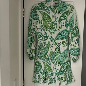 EUC STAUD Green and White Mini Dress